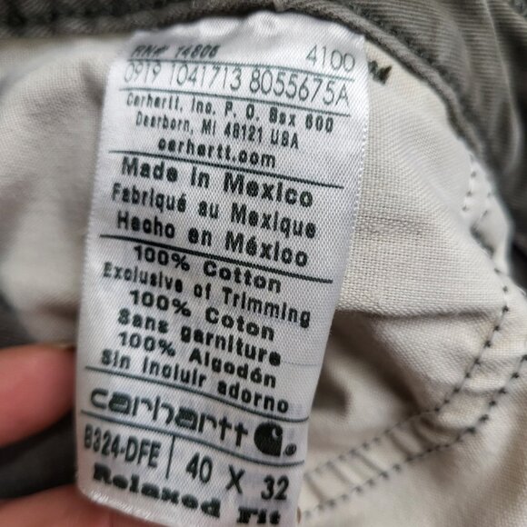 Carhartt Gray Canvas Dungaree Carpenter Work Men Pants 40x32 Cargo Relaxed Fit * - Picture 4 of 16